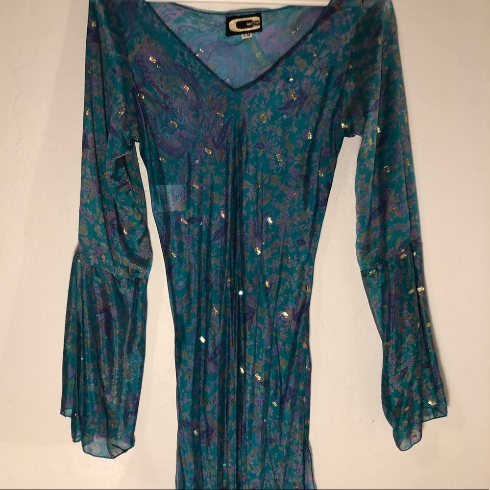 NEW! Hindu swim-suit silk turquoise cover up
